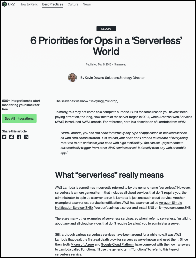 6 Priorities for Ops in a 'Serverless' World