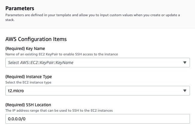 AWS CloudFormation Parameters