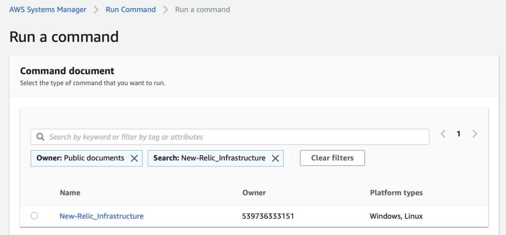 AWS Systems Manager Command document